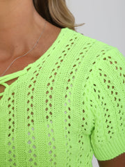 Strickkordelschnüre-Top & Shorts Coord