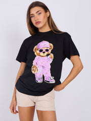 Sassy Print Teddy Graphic T-Shirt