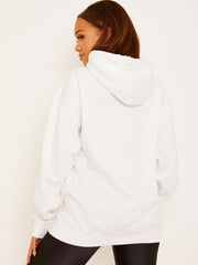 Flower Face grafische fleeced hoodie