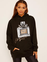 Parfum grafische fleeced hoodie