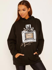 Parfum grafische fleeced hoodie