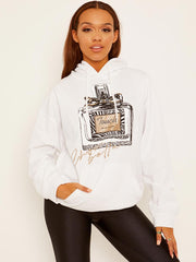 Parfum grafische fleeced hoodie