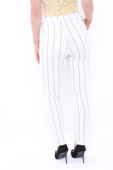 Thin Stripe Trousers With Tie Waist