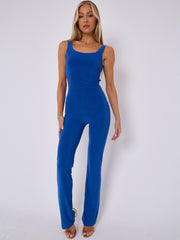 Open ruches slinky jumpsuit