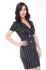 Tuxedo Style Striped Blazer Dress