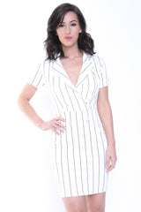Tuxedo Style Striped Blazer Dress