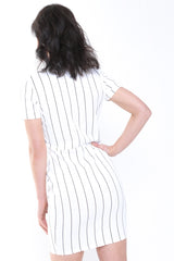 Tuxedo Style Striped Blazer Dress