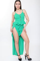 Tie Waist Split Front Trousers