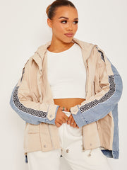 Contrast kleurblok denimjack