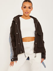 Contrast kleurblok denimjack
