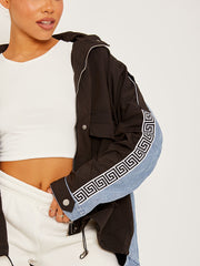 Contrast kleurblok denimjack