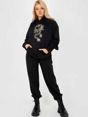 Glittered Dragon Fleeced Hoodie