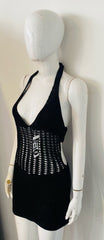 Open Back Halter Neck Knitted Dress
