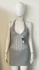 Open Back Halter Neck Knitted Dress
