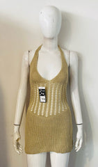 Open Back Halter Neck Knitted Dress