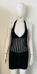 Open Back Halter Neck Knitted Dress