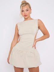 Cut Out Detail Balloon Dress