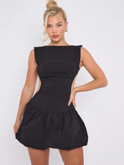 Cut Out Detail Balloon Dress
