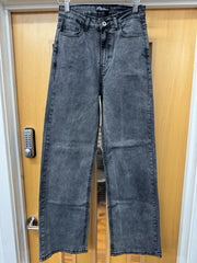 Straight Leg Denim Jeans With Bow Detail