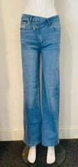 Asymmetric Waist Denim Jeans