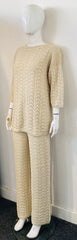 Boxy Knitted Short Sleeve Top and Wide Leg Trouser Co-ord