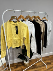 Ribbed Front Button Detail Top