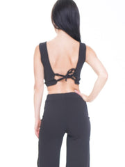 Lace Up Fasten Bow Front Crop Top