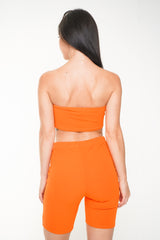 Bandeau Crop Top & Cycling Shorts Coord