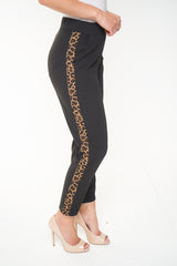 Leopard Print Side Trim Trousers