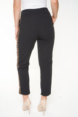 Leopard Print Side Trim Trousers
