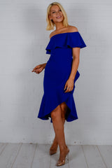 Wickeln Sie das Rüschen -Bardot -Kleid ein