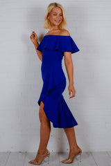 Wickeln Sie das Rüschen -Bardot -Kleid ein