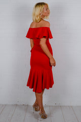 Wickeln Sie das Rüschen -Bardot -Kleid ein