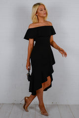 Wickeln Sie das Rüschen -Bardot -Kleid ein