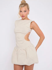 Cut Out Detail Balloon Dress