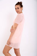 Mesh Overlay Shift Dress