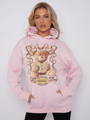 Onheil teddy grafische print hoodie