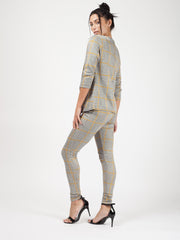 Mustard Multi Check Tailored Trousers