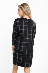 Grid Check Shift Dress