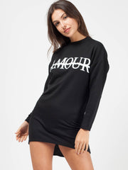 Amour Slogan Sweat Jumper Dress