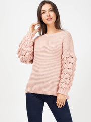 Bobble Sleeve Knitted Jumper