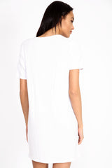 Corset Detail New York Printed T-Shirt Dress