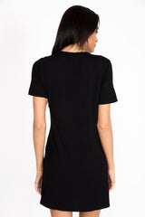 Corset Detail New York Printed T-Shirt Dress