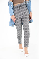 Gingham Check Paper Bag Trousers