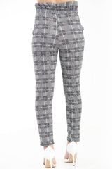Gingham Check Paper Bag Trousers