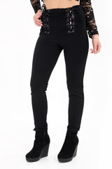 High Waist Lace And Eyelet Trouser