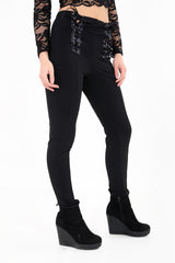 High Waist Lace And Eyelet Trouser