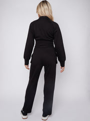 Velcro Pockets Crop Top & Trouser Fleece Coord