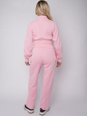Velcro Pockets Crop Top & Trouser Fleece Coord