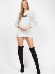 Amour Slogan Sweat Jumper Dress